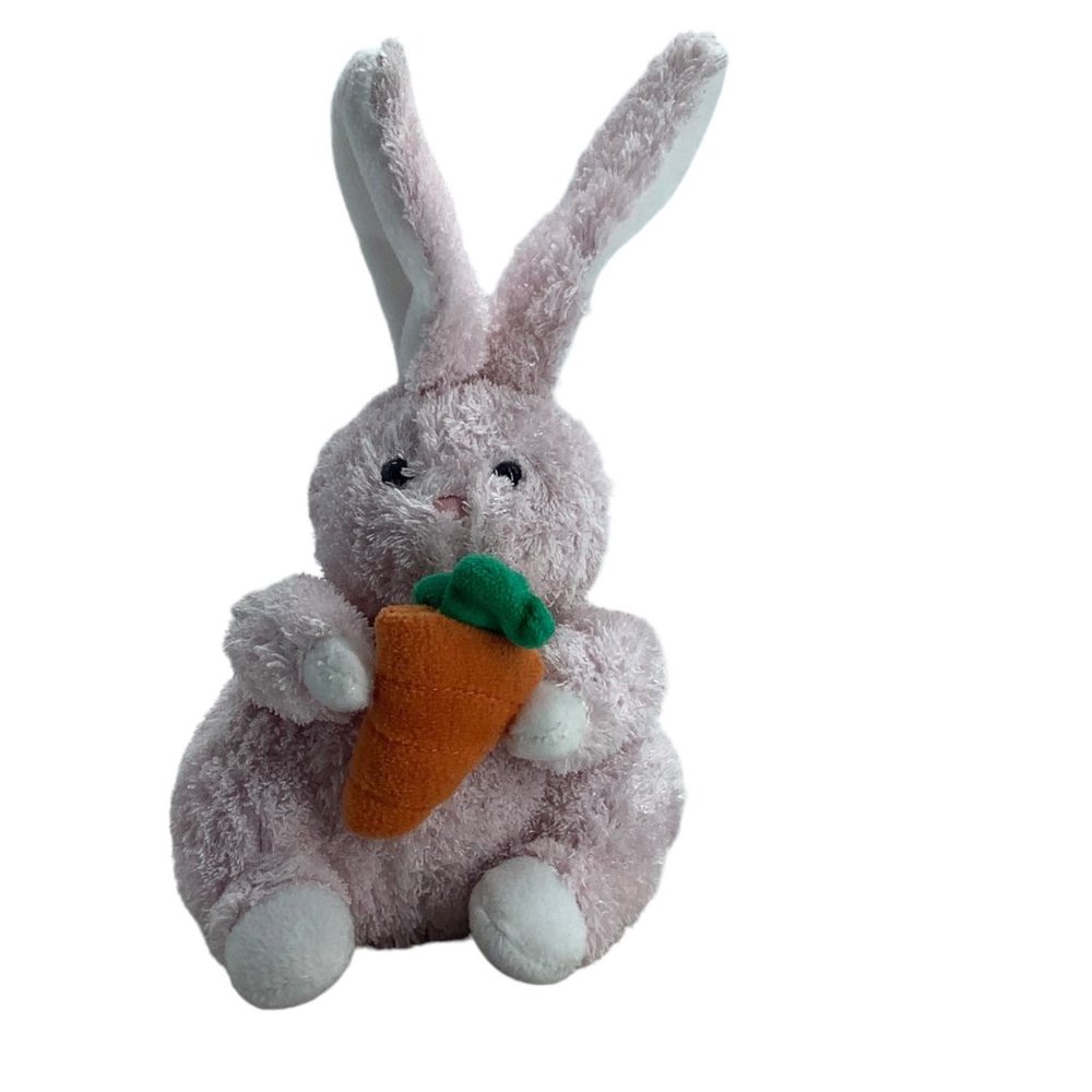 Vtg Chosun Just Friends Bunny Rabbit Plush Stuffed Animal With Carrot 9"